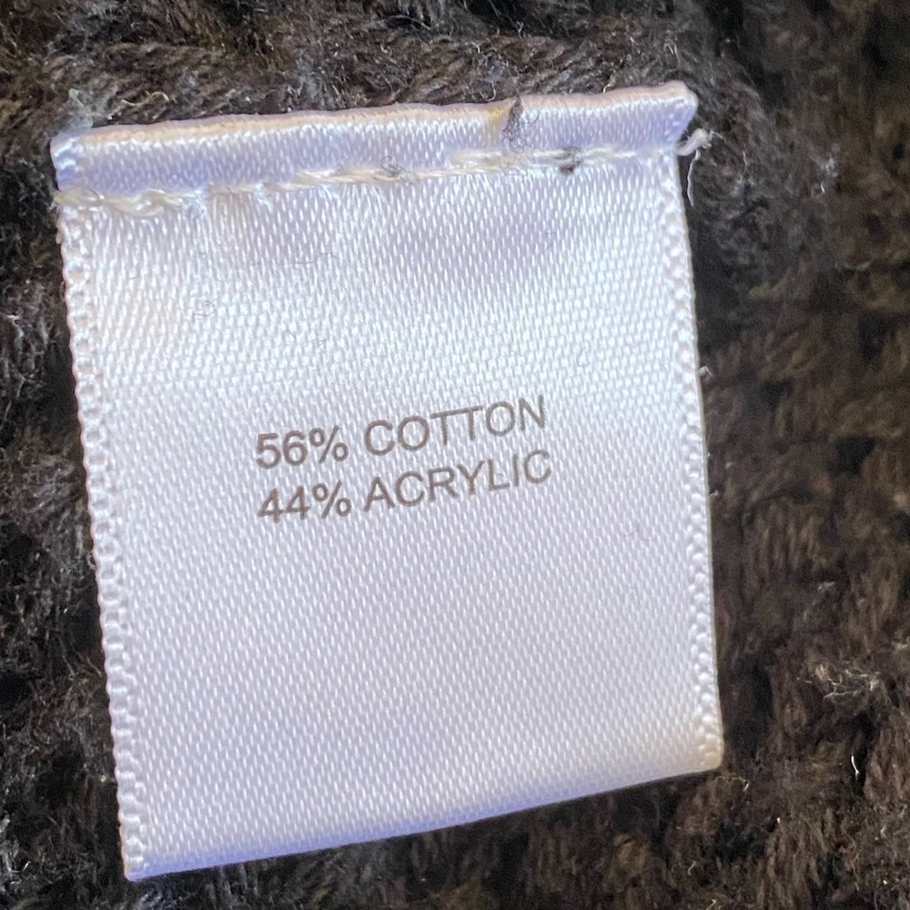 PURE COLLECTION Mock neck Balloon Sleeve Ribbed knit Cotton Blend Sweater Size L - Picture 7 of 8